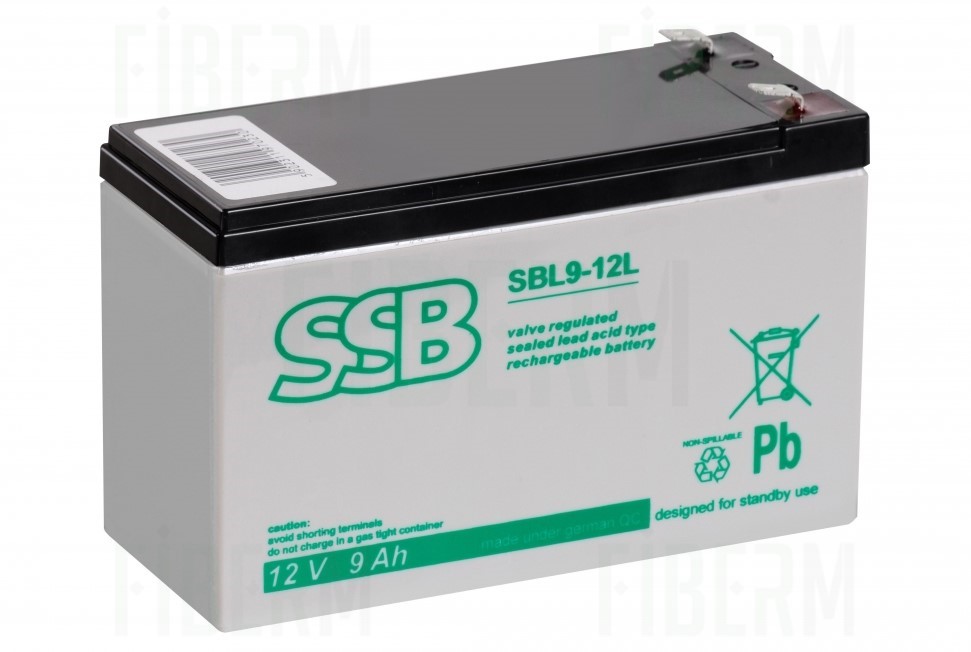 Akumulator SBL 9-12L 12,00V 9,00Ah faston 6,3 mm