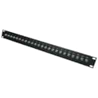 FIBERM Patch Panel 24 x F, 24 Porty typu F, 1U, Czarny