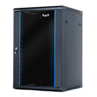 STARTLAN Szafa RACK 19` wisząco/stojąca z nóżkami 18U głębokość 600mm czarna drzwi szklane