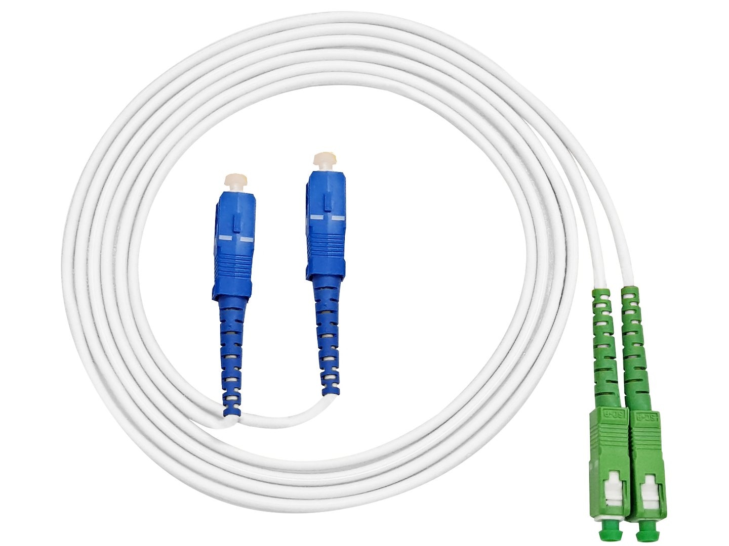 FIBERM Patchcord SC/APC-SC/UPC 0,5m Single Mode Duplex włókno G657A 2,0mm PVC