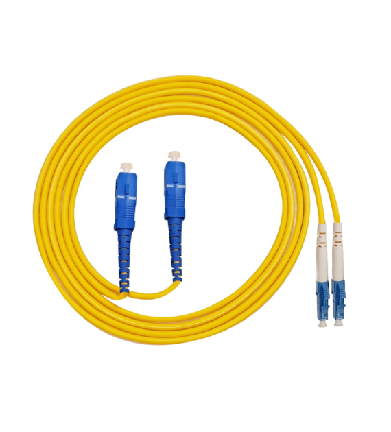 FIBERM Patchcord SC/UPC-LC/UPC 5m Single Mode Duplex włókno G652D 3,0mm PVC