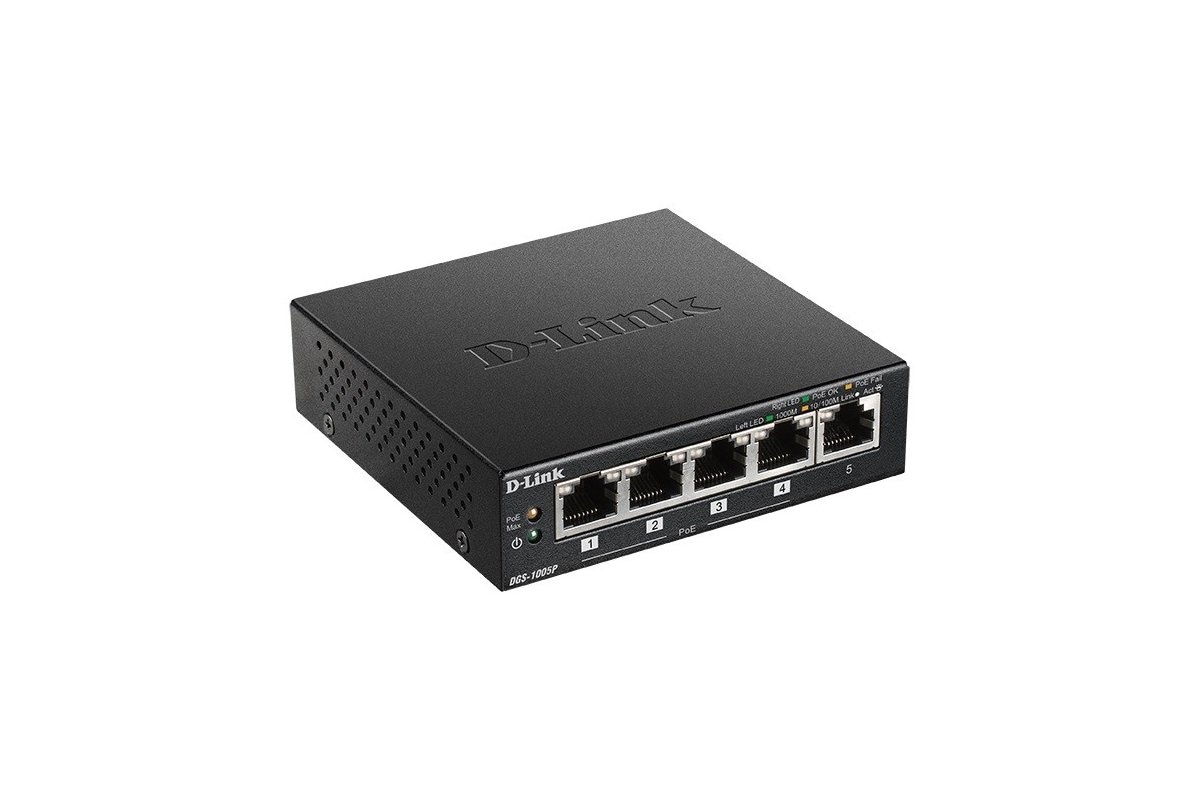D-Link DGS-1005P 5xGbE (4xPoE+ 60W)