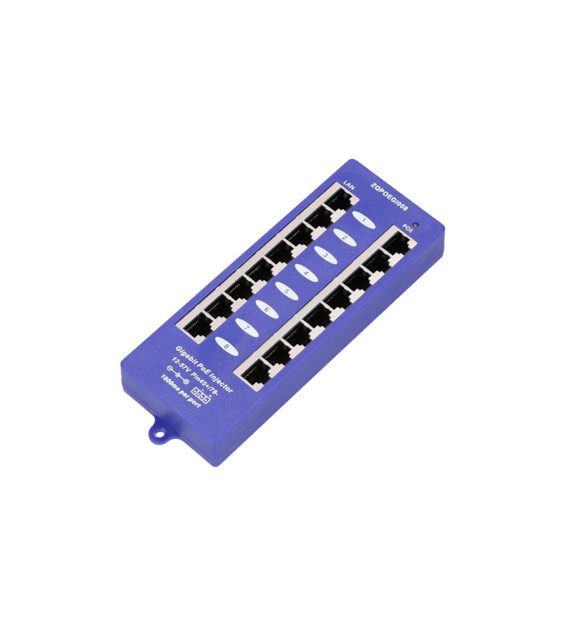 EXTRALINK PoE Injector 8 porty Gigabit mode B