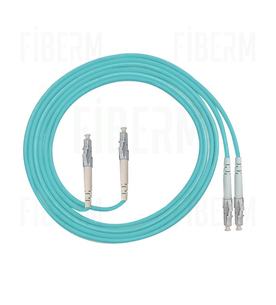 Patchcord FIBERM LC/UPC-LC/UPC 3m Fibra Duplex Multimodo OM3