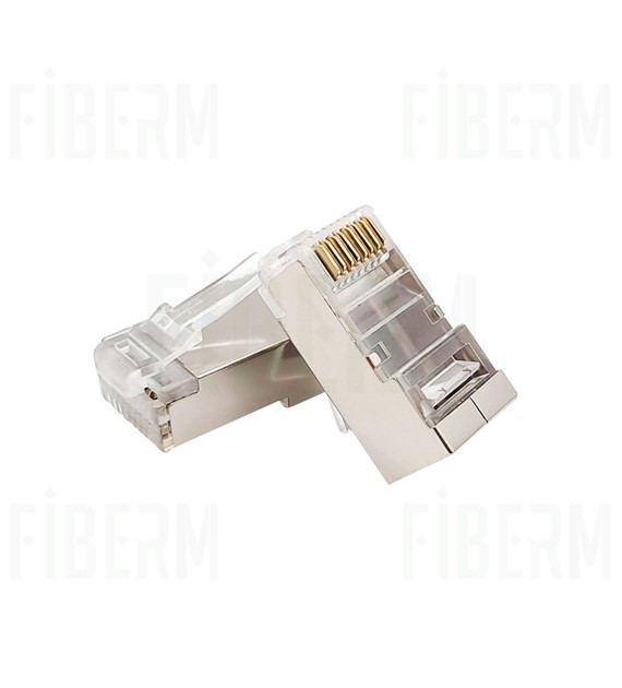 RJ-45 8p8c Pass-Through Connector for Print and Screened Cable, 100 pieces