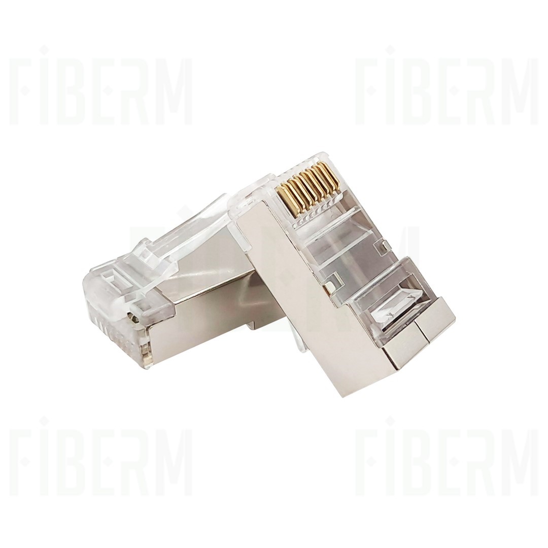 RJ-45 8p8c Pass-Through Connector for Print and Screened Cable, 100 pieces
