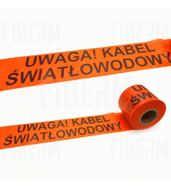 Warning Tape 100 meters (text: Caution Optical Fiber Cable)