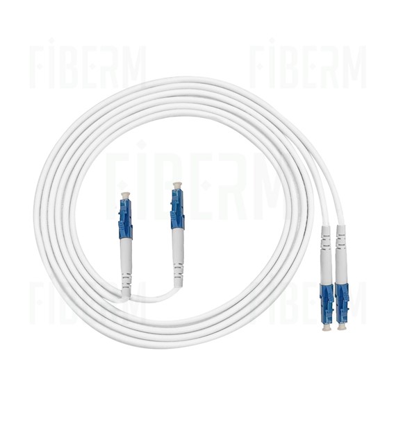 FIBERM Patchcord LC/UPC-LC/UPC 25m Single Mode Duplex włókno G657A 3,0mm PVC