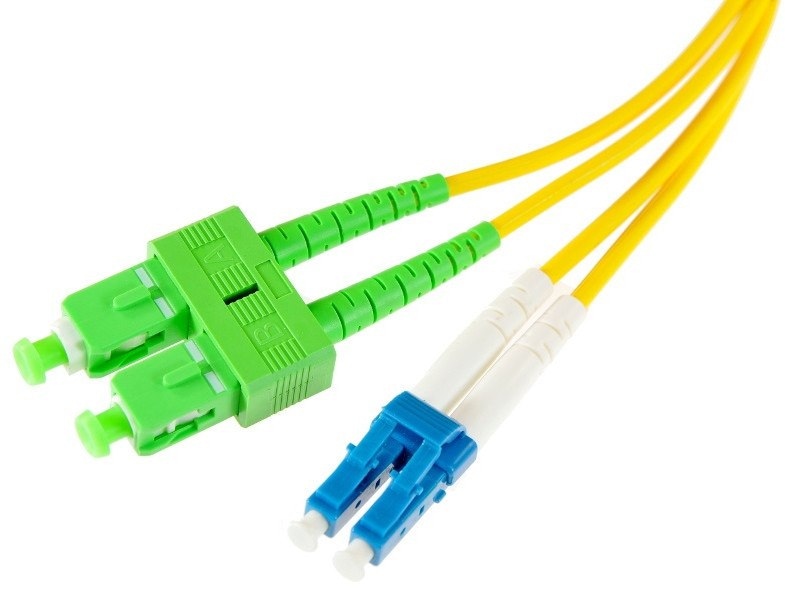OPTO Patchcord SC/APC-LC/UPC 2m Single Mode Duplex włókno G652D 3,0mm PVC