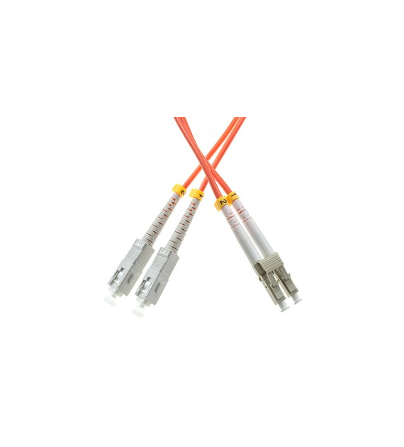 OPTO Patchcord SC/UPC-LC/UPC 2m Multi Mode Duplex włókno OM2 3,0mm PVC