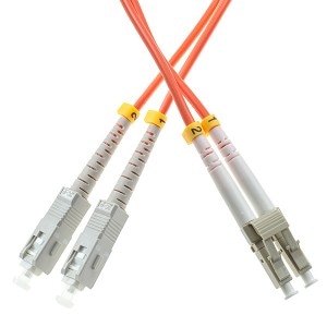 OPTO Patchcord SC/UPC-LC/UPC 2m Multi Mode Duplex włókno OM2 3,0mm PVC