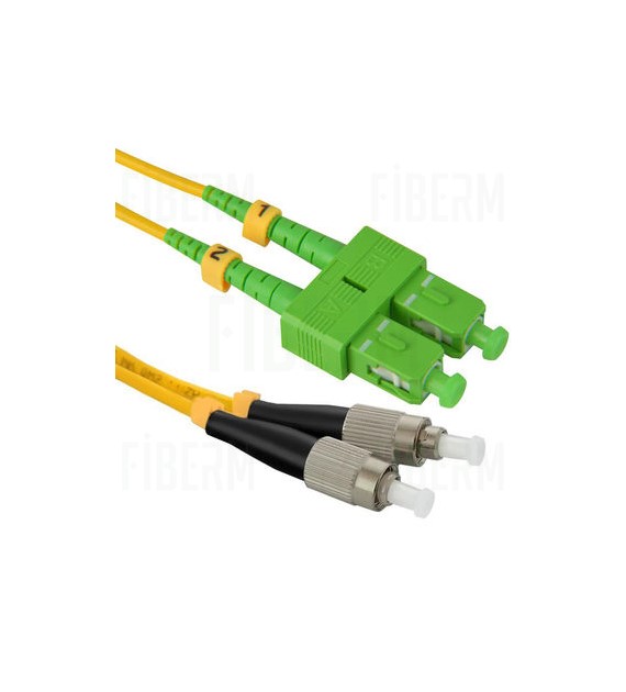 OPTO Patchcord FC/UPC-SC/APC 2M Jednomódový duplexní kabel G652D
