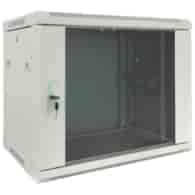 FIBERM Szafa RACK 19` wisząca 9U głębokość 600mm szara drzwi szklane