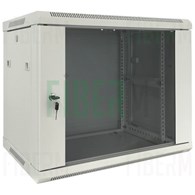 FIBERM Κρεμαστό Ντουλάπι Ραφί 19'' 9U 600mm Βάθος Γκρι Γυαλιστερή Πόρτα