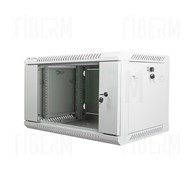 FIBERM Szafa RACK 19` wisząca 6U głębokość 450mm szara drzwi szklane