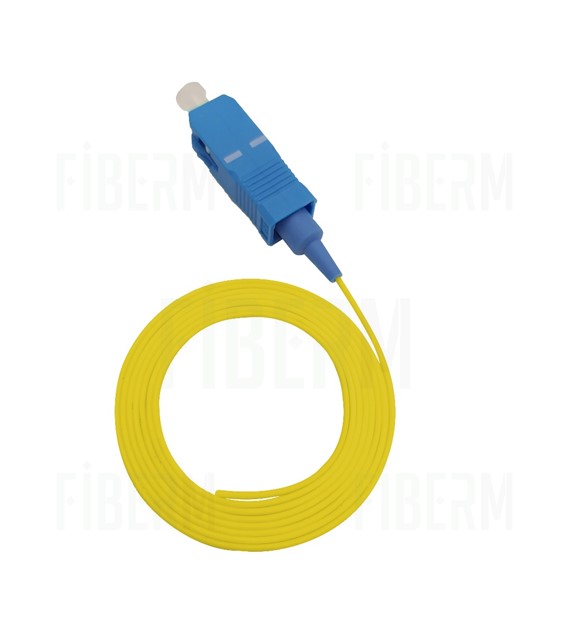 Cola de cerdo de fibra óptica FIBERM SC/UPC de 1m monomodo G652D tubo suelto fácil de pelar