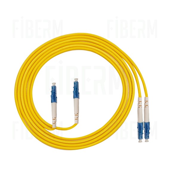 FIBERM Patchcord LC/UPC-LC/UPC 3m Jednomódový duplexní kabel G652D 2