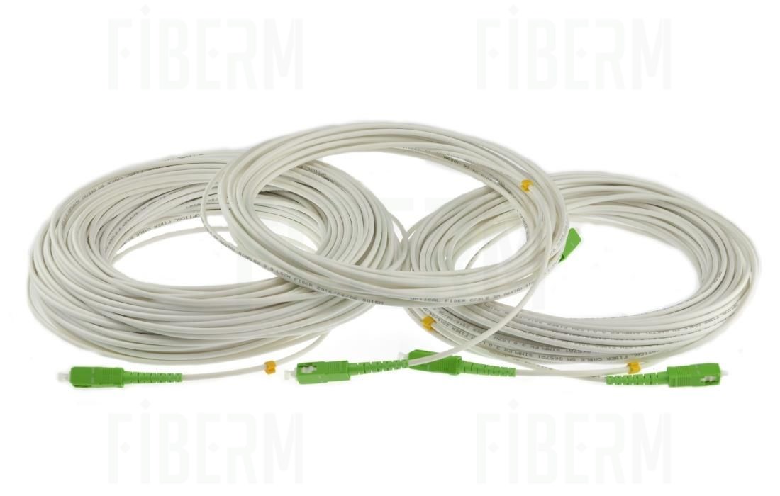 CONNLINK Patchcord SC/APC-SC/APC 10m Single Mode Simplex włókno G657B3 3,0mm WHITE