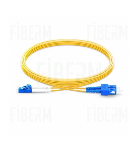 Cable de conexión de fibra óptica duplex monomodo SC/UPC-LC/UPC OPTO de 15m G652D 3