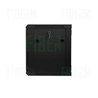 Szafa RACK 19`` wisząca 6U głębokość 600mm czarna drzwi metalowe + zamki do drzwi bocznych
