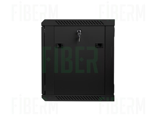 Szafa RACK 19`` wisząca 6U głębokość 600mm czarna drzwi metalowe + zamki do drzwi bocznych