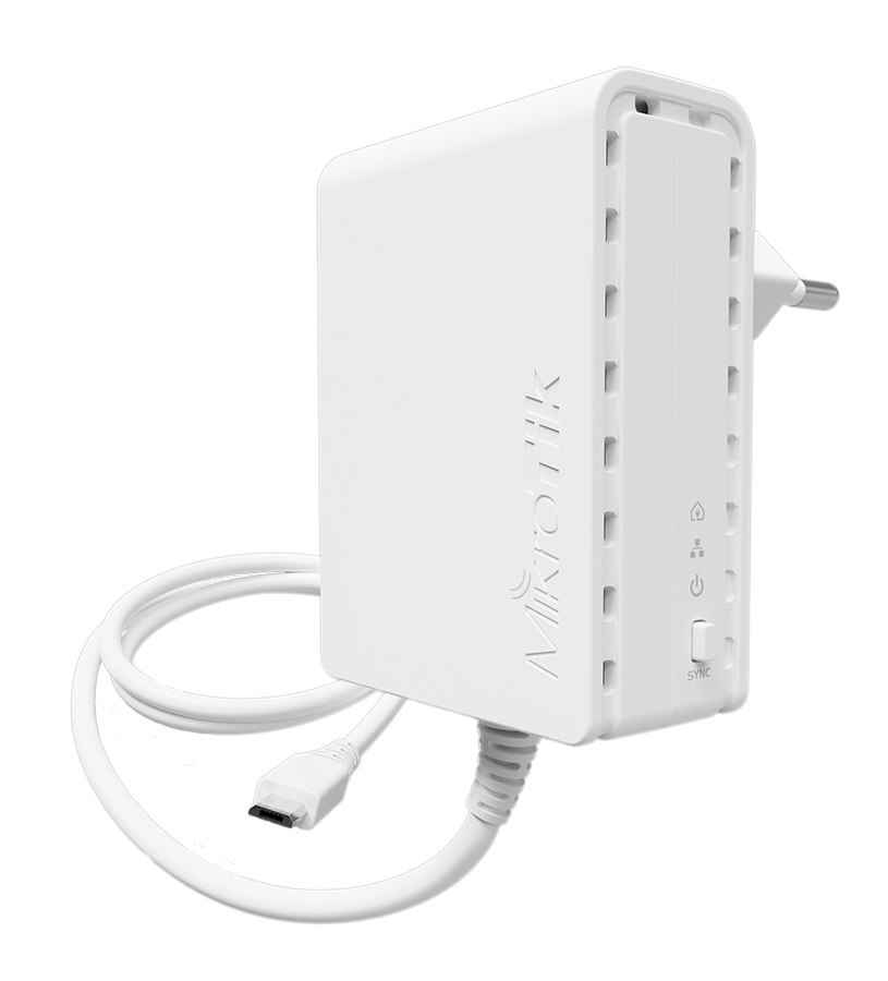 Mikrotik PL7400 PWR-Line transmiter sieciowy PLC z portem USB do zasilenia hAP lite