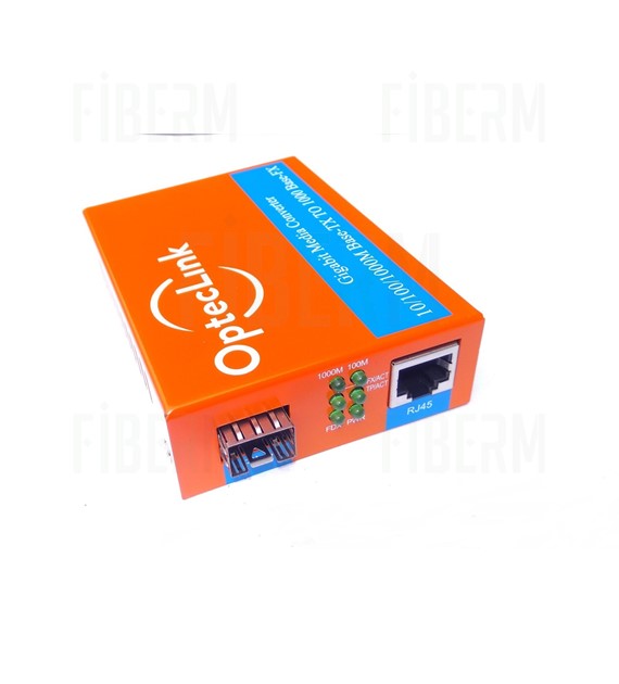 OptecLink 14S-MC220L-GE Medija Konverter s SFP Modulom 1x 10/100/1000 RJ45 s Auto-Pregovaranjem