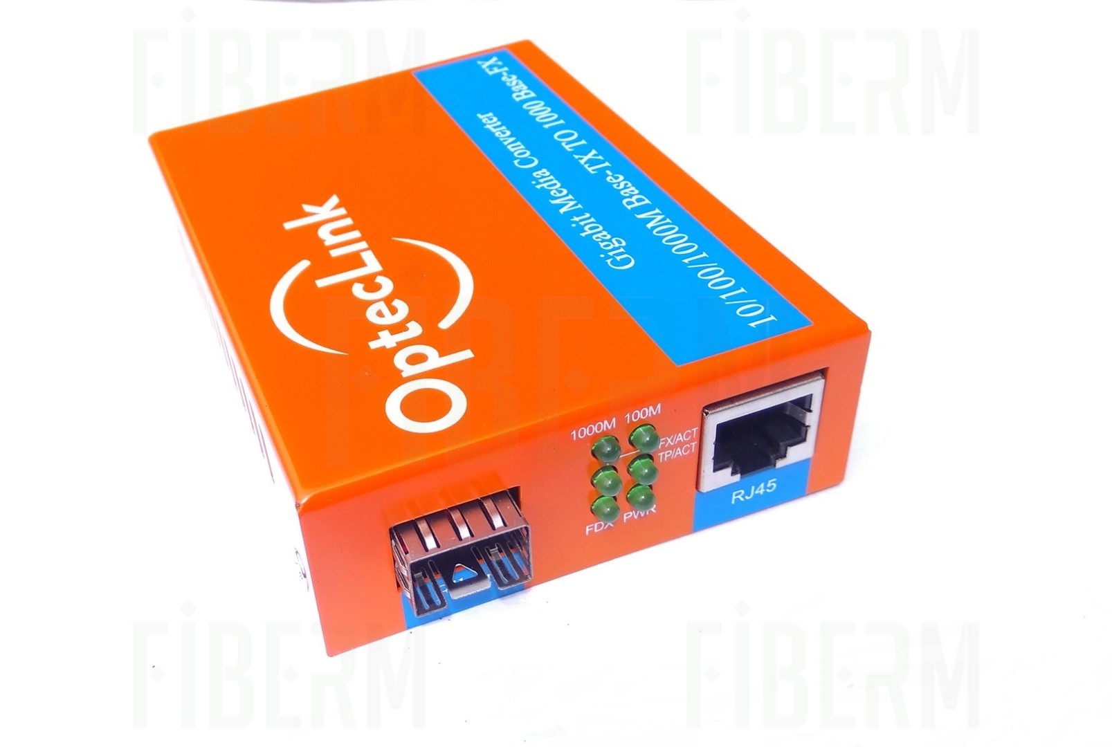 OptecLink 14S-MC220L-GE Media Converter with SFP Module 1x 10/100/1000 RJ45 with Auto-Negotiation