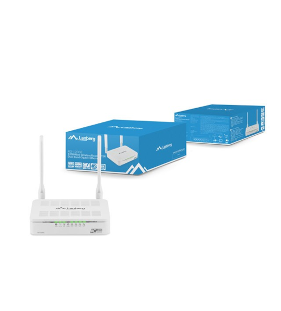 LANBERG RO-120GE WiFi Router AC1200 1x WAN 4x LAN 2x Κεραία Διπλής Συχνότητας IPTV