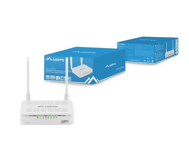 LANBERG RO-120GE Router WiFi AC1200 1x WAN 4x LAN 2x Antena Dual Band IPTV