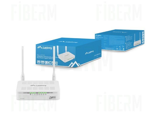 LANBERG RO-120GE Router WiFi AC1200 1x WAN 4x LAN 2x Antena Dual Band IPTV