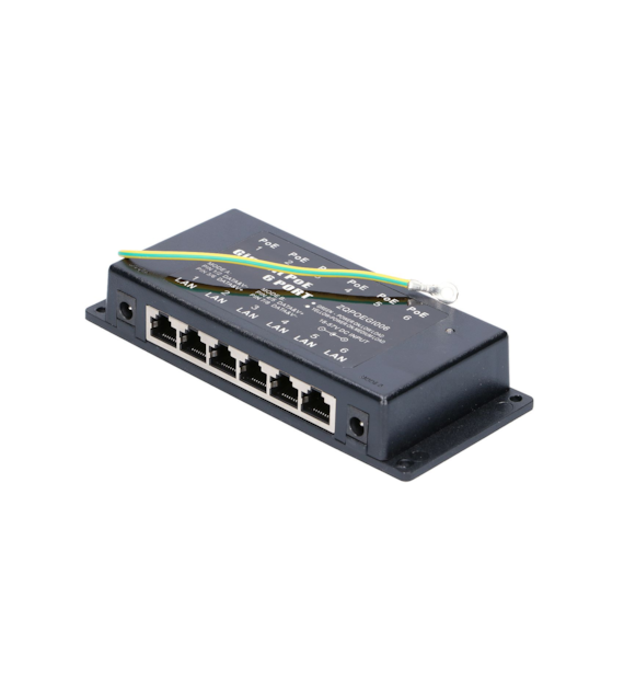 Active PoE Injector 6 porty Gigabit 802.3at/af