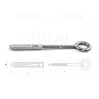 Tornillo expansor FIBERM con gancho de ojo 14 x 230
