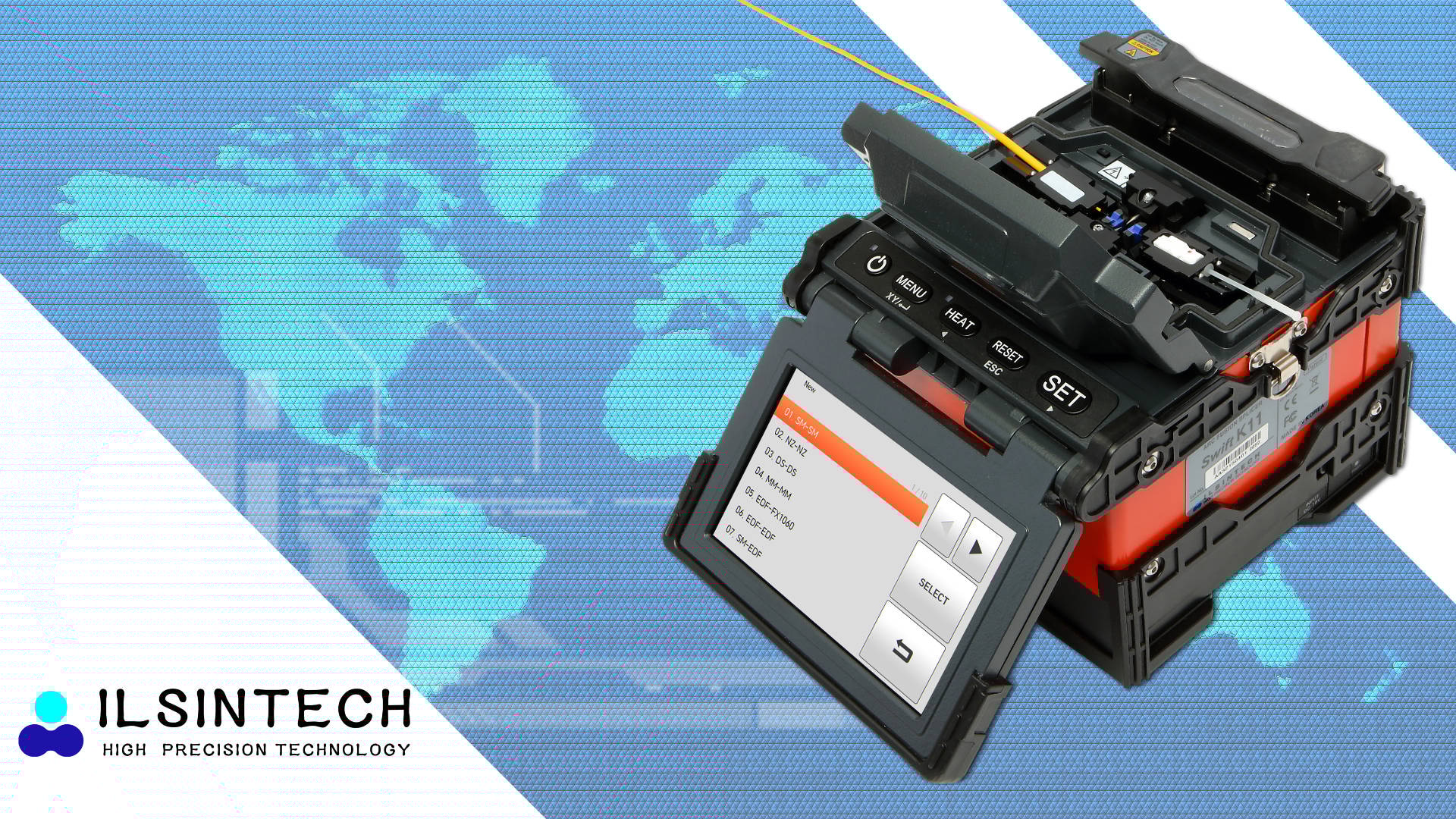 ILSINTECH Spawarka światłowodowa SWIFT K11 z centrowaniem do rdzenia + nóż CS-03A + akcesoria/zestaw