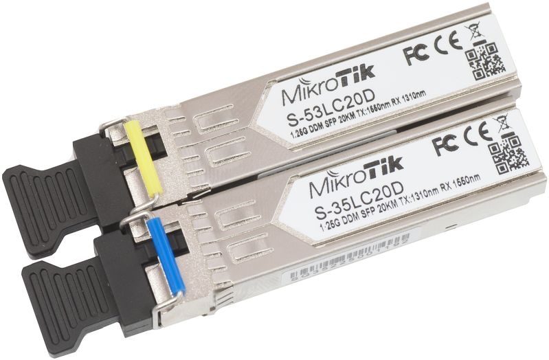 Mikrotik S-3553LC20D para industrialnych wkładek SFP WDM SM LC 20 km 1.25Gbps 1310/1550nm