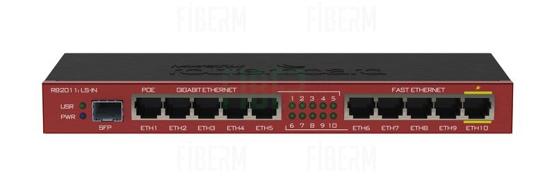 Mikrotik RouterBoard RB2011iLS-IN 5 x 10/100 5 x 10/100/1000 PoE 1 x SFP