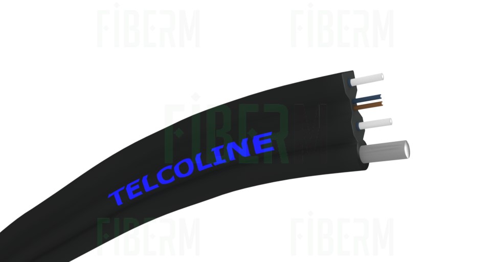 Cable de fibra óptica Telcoline FTTH FLAT Drop de 2J