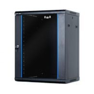 STARTLAN Szafa RACK 19` wisząco/stojąca z nóżkami 15U głębokość 600mm czarna drzwi szklane