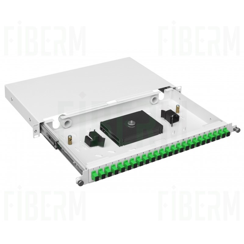MANTAR Glasfaser Switch PS 19” 1U Ausziehbar 24 x Simplex