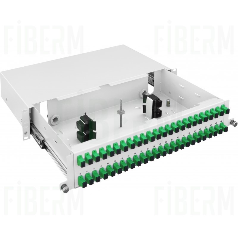 Switch óptico de fibra MANTAR PS 19” 2U extraíble con 48 x Simplex