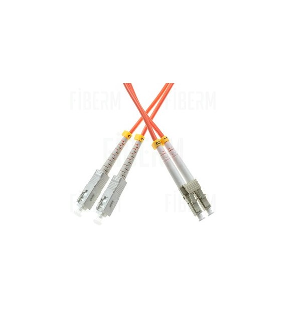 Cable de conexión de fibra óptica duplex multimodo SC/UPC-LC/UPC de 1m OM2 de OPTO 3