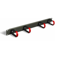 FIBRAIN Organizator / organizer kabli poziomy 19` 1U – z zamykanymi plastikowymi uszami, czarny