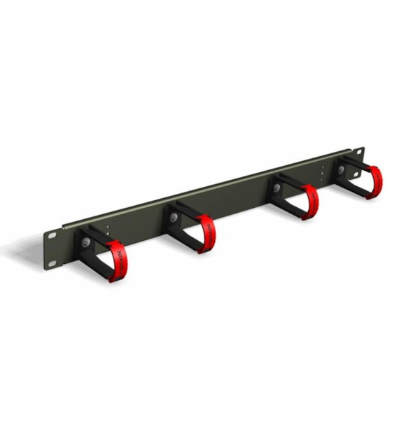 FIBRAIN Organizator / organizer kabli poziomy 19` 1U – z zamykanymi plastikowymi uszami, czarny