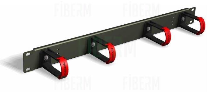 FIBRAIN Organizator / organizer kabli poziomy 19` 1U – z zamykanymi plastikowymi uszami, czarny