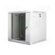 FIBERM 19  Κρεμαστό Επιτραπέζιο Ντουλάπι 12U 600mm Γκρι με Πόρτες Υαλοπίνακα