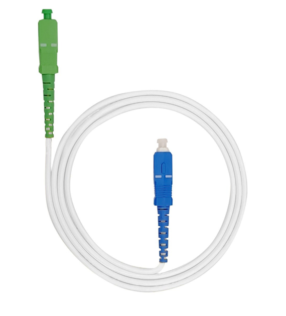 FIBERM Patchcord SC/APC-SC/UPC 1m Single Mode Simplex włókno G657B3 3,0mm WHITE