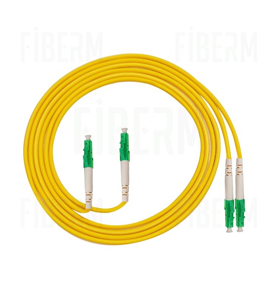 Cable de conexión de fibra óptica duplex monomodo LC/APC-LC/APC de 2m G652D 4 de FIBERM