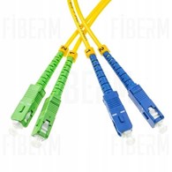 Cable de conexión de fibra óptica duplex monomodo SC/APC-SC/UPC de 2m G652D 3.0mm de FIBRAIN