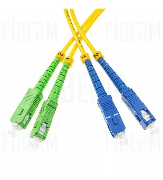 FIBRAIN patchcord SC/APC-SC/UPC 2m Single Mode Duplex włókno G652D 3,0mm