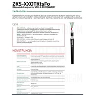 TELEFONIKA Kabel światłowodowy ZKS-XXOTKtsDFo 72J (6x12). tuba 2,4mm, średnica 14,4mm